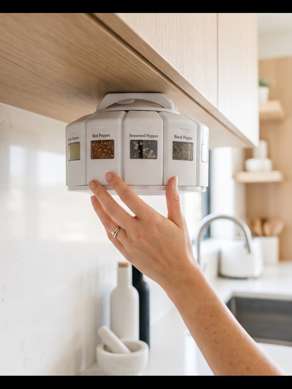KitchenArt Select-A-Spice Rotating Spice Rack - White